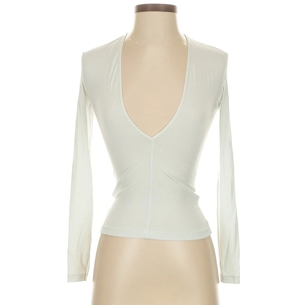 Elegant White V-Neck Women's Top